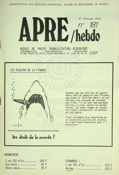 APRE HEBDO N°181 (1976)