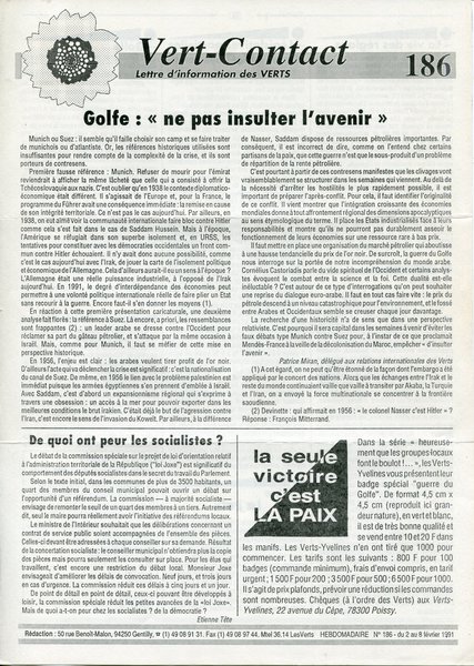 Vert-Contact n°186 (1991)
