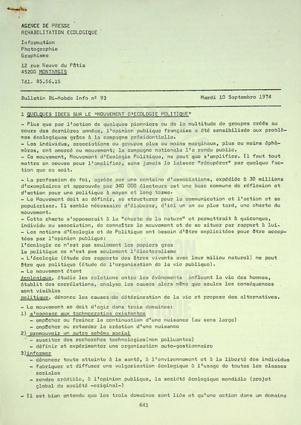 BULLETIN DE L'APRE N°93 (1974)