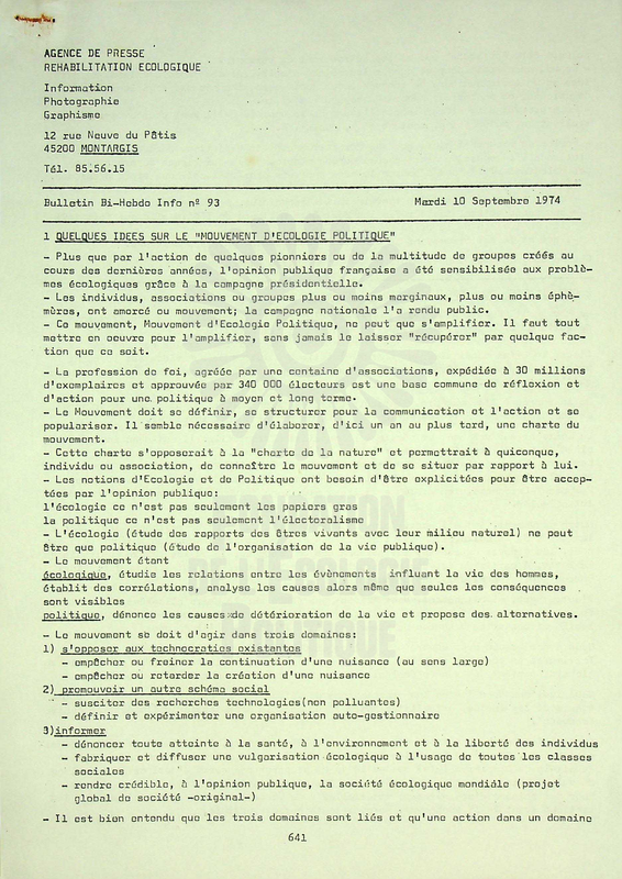 BULLETIN DE L'APRE N°93 (1974)