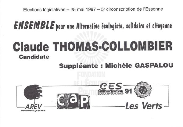 Claude THOMAS-COLLOMBIER (législatives 1997)