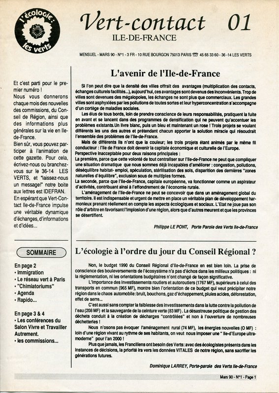 Vert-Contact Île-de-France n°1 (1990)