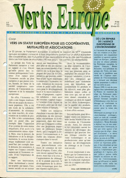 Verts Europe n°64 (1993)