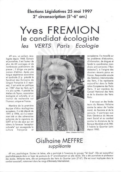 Yves FREMION (législatives 1997)