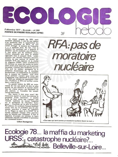 ECOLOGIE HEBDO N°268 (1977)