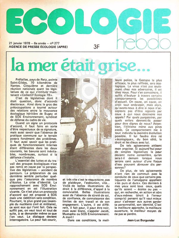 ECOLOGIE HEBDO N°277 (1978)