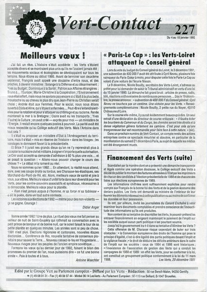 Vert-Contact n°227 (1992)