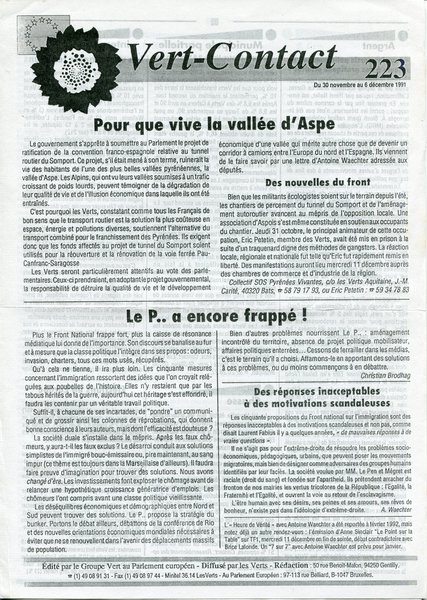 Vert-Contact n°223 (1991)