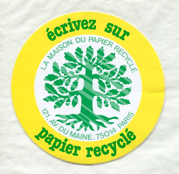 Écrivez sur papier recyclé (ca. 1980)