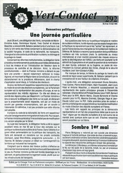 Vert-Contact n°292 (1993)