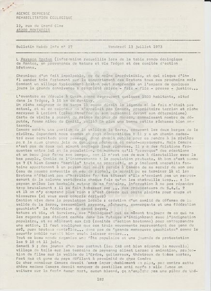 BULLETIN DE L'APRE N°27 (1973)