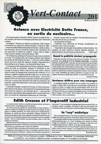 Vert-Contact n°201 (1991)