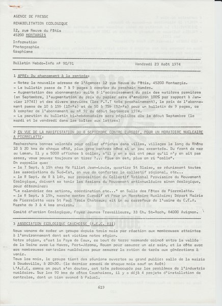 BULLETIN DE L'APRE N°90-91 (1974)