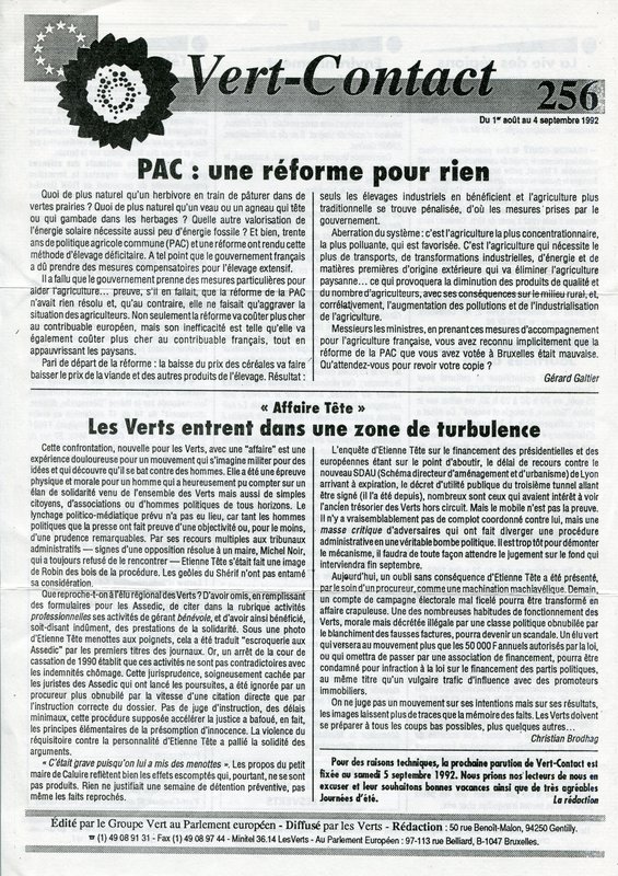 Vert-Contact n°256 (1992)