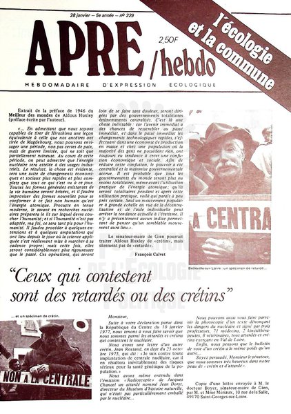 APRE HEBDO N°229 (1977)