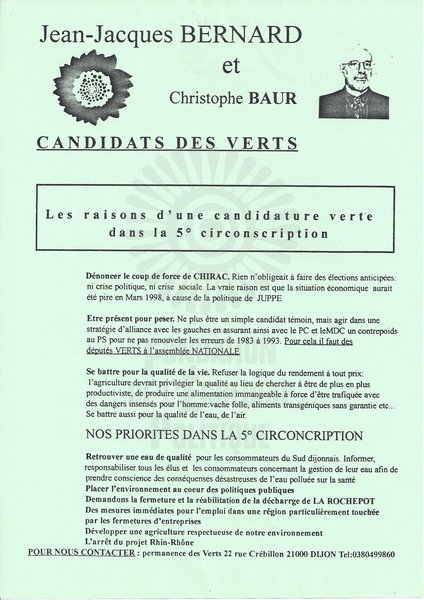 Jean-Jacques BERNARD (législatives 1997)