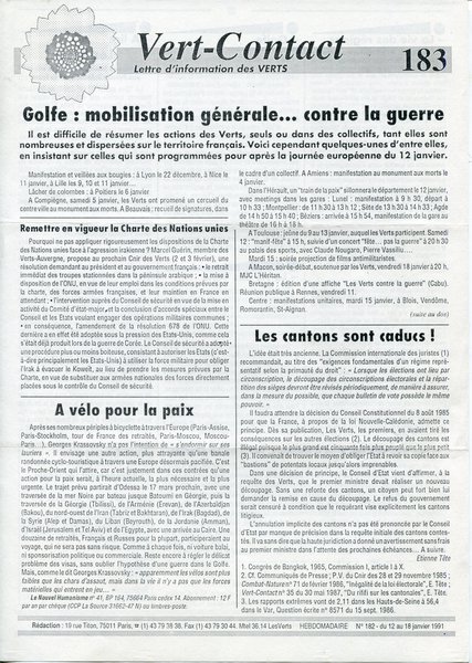 Vert-Contact n°183 (1991)