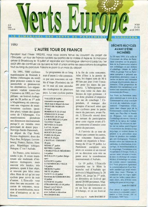 Verts Europe n°69 (1993)