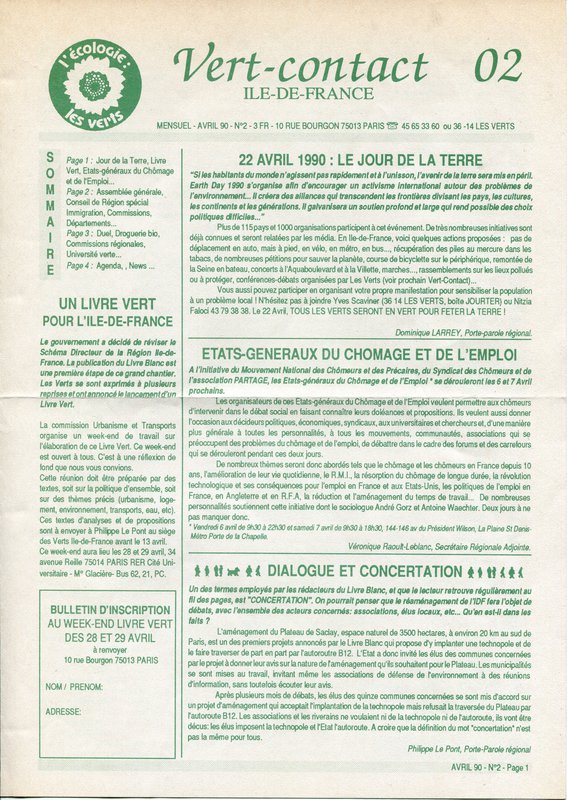 Vert-Contact Île-de-France n°2 (1990)