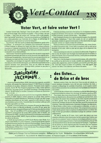 Vert-Contact n°238 (1992)