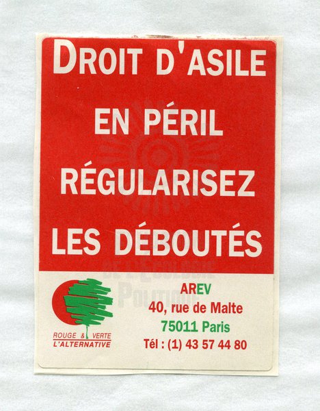 Droit d’asile en péril régularisez les déboutés (1989-1998)