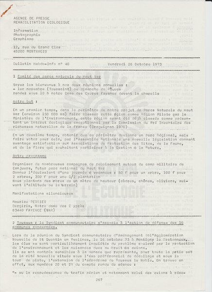 BULLETIN DE L'APRE N°40 (1973)