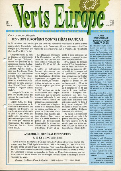 Verts Europe n°39 (1991)