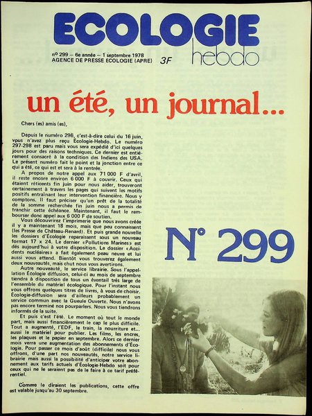 ECOLOGIE HEBDO N°299 (1978)