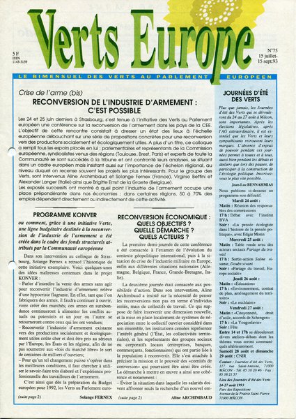 Verts Europe n°75 (1993)