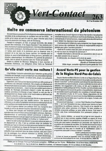 Vert-Contact n°263 (1992)