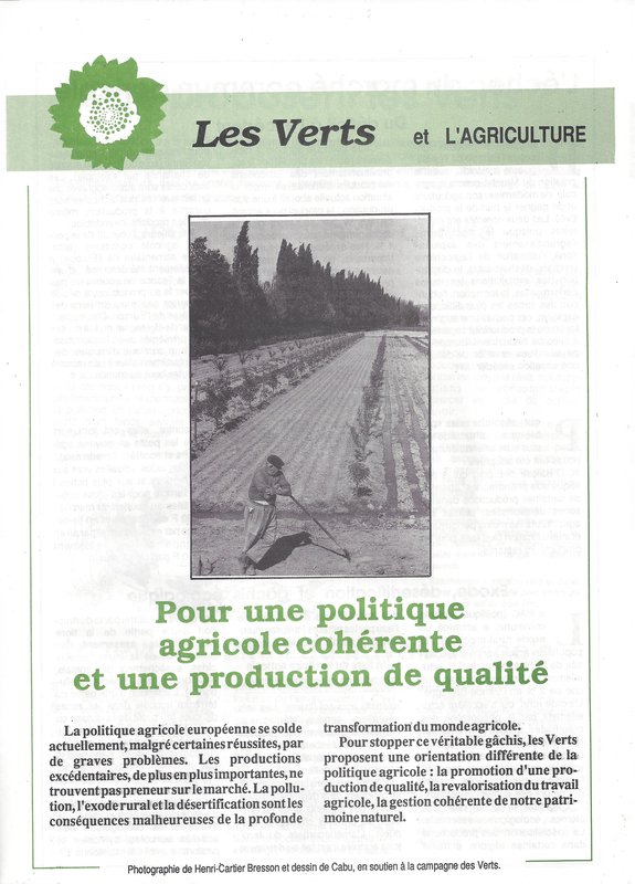Les Verts et l'agriculture (1989)