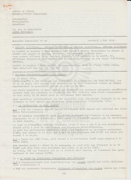 BULLETIN DE L'APRE N°64 (1974)