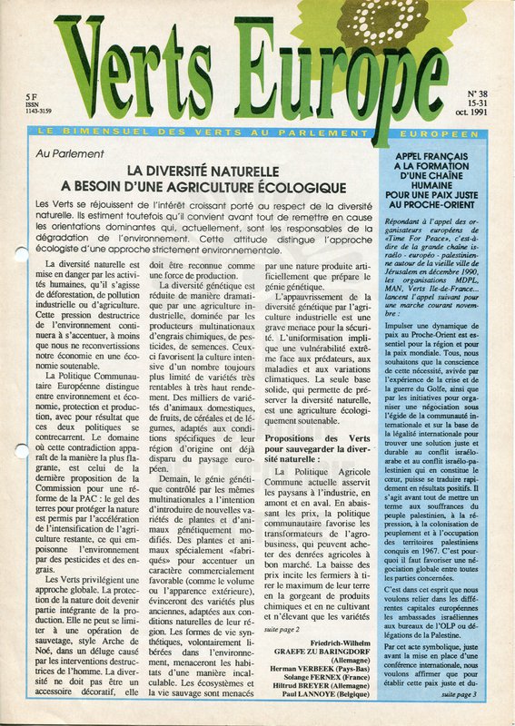 Verts Europe n°38 (1991)