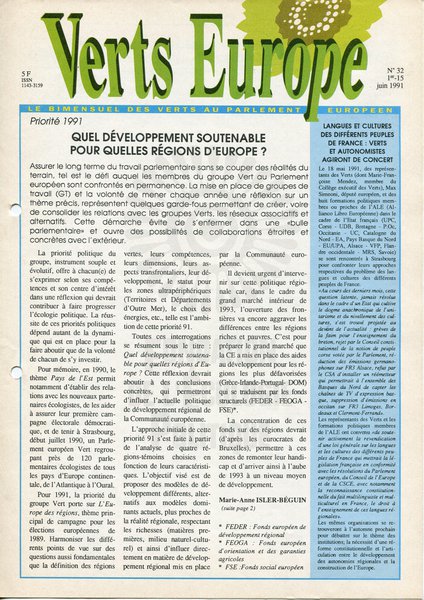 Verts Europe n°32 (1991)