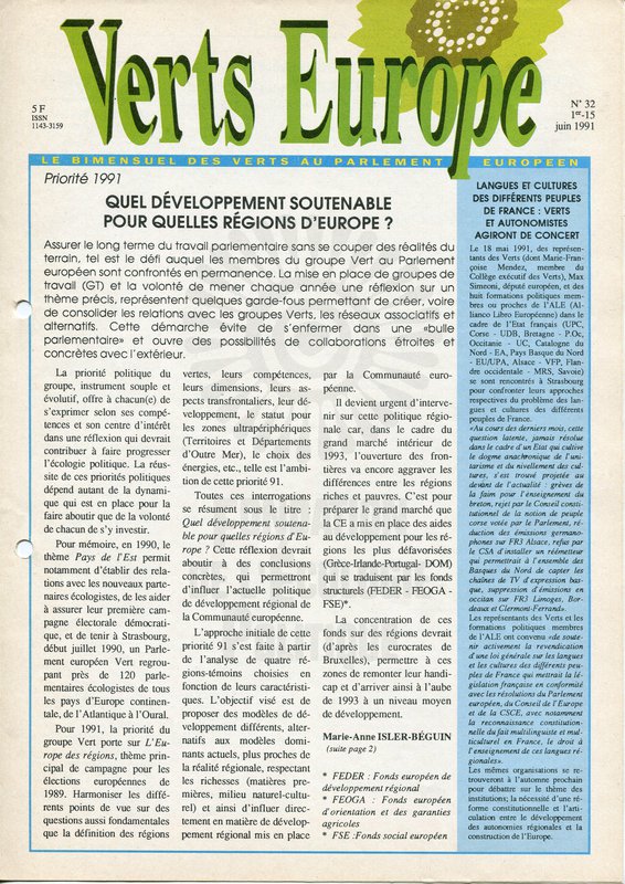 Verts Europe n°32 (1991)