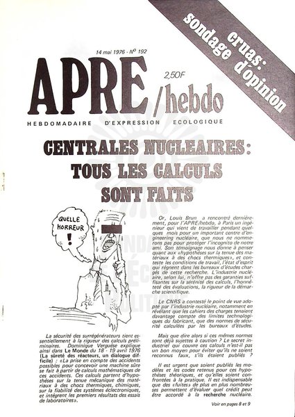 APRE HEBDO N°192 (1976)