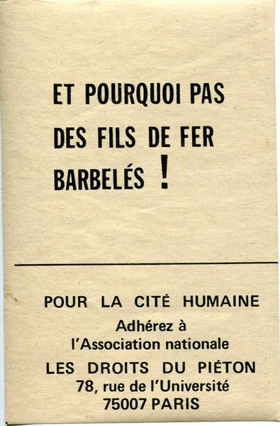 ET POURQUOI PAS DES FILS DE FER BARBELÉS ! (ca. 1975)