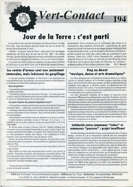 Vert-Contact n°194 (1991)