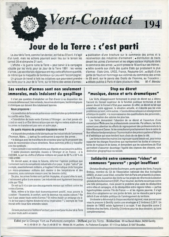 Vert-Contact n°194 (1991)