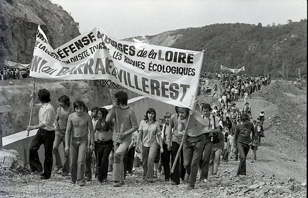 Manifestation contre le barrage de Villerest (1977)