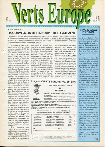 Verts Europe n°37 (1991)