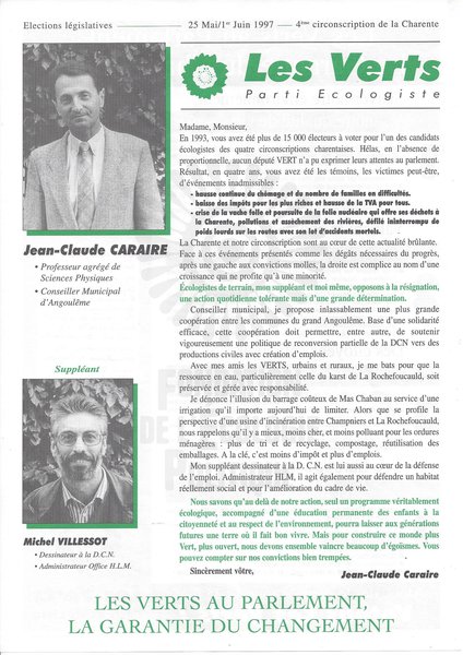 Jean-Claude CARAIRE (législatives 1997)