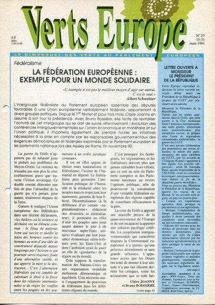 Verts Europe n°27 (1991)