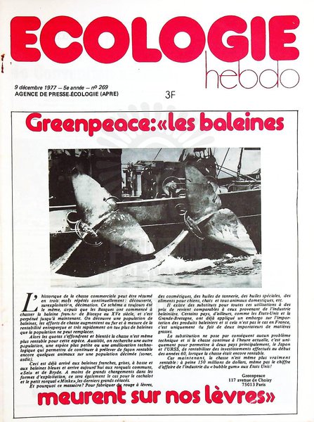 ECOLOGIE HEBDO N°269 (1977)