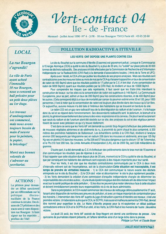 Vert-Contact Île-de-France n°4 (1990)