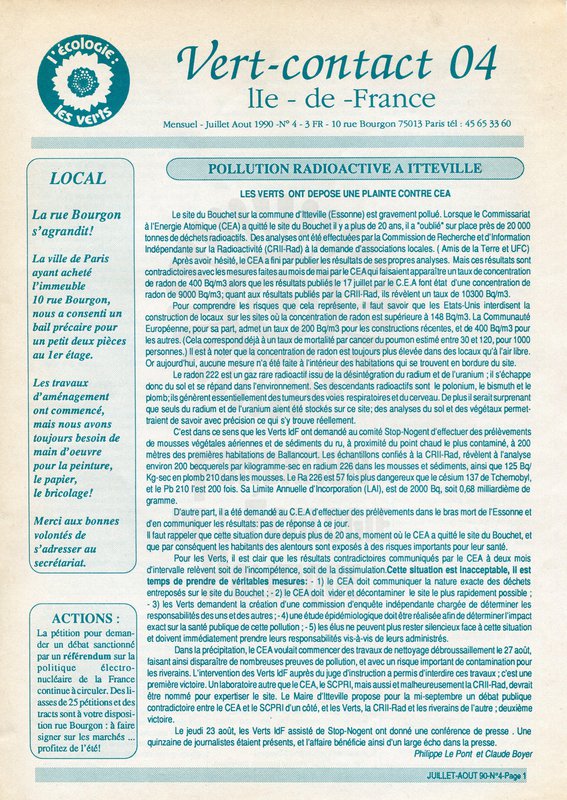 Vert-Contact Île-de-France n°4 (1990)
