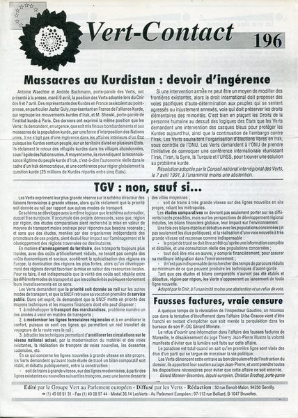 Vert-Contact n°196 (1991)
