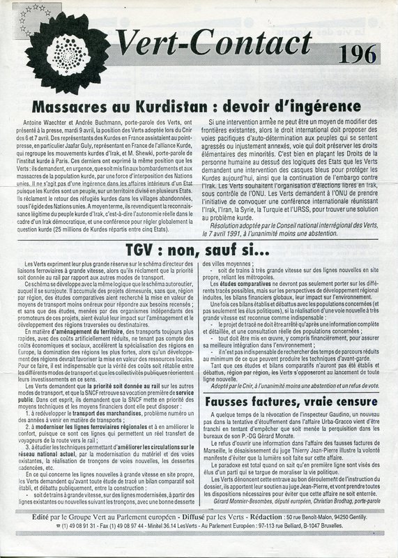 Vert-Contact n°196 (1991)
