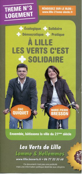 À LILLE LES VERTS C’EST SOLIDAIRE (municipales 2008)