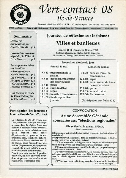 Vert-Contact Île-de-France n°8 (1990)
